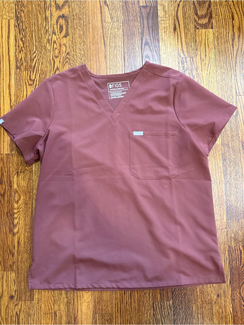 Figs Women’s V-Neck Top in Walnut
